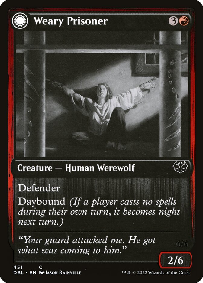 Weary Prisoner // Wrathful Jailbreaker card image
