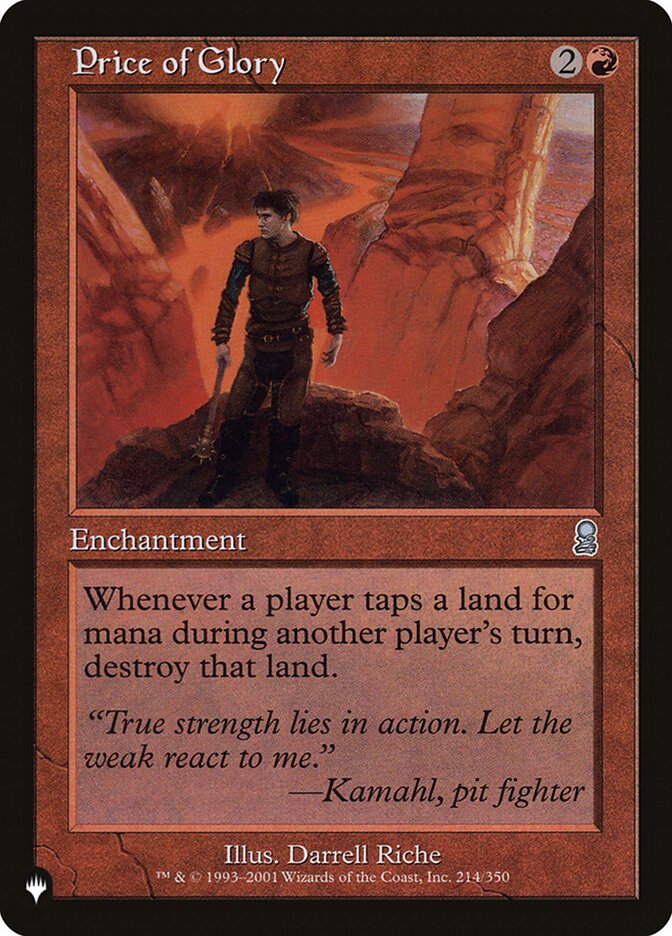 Price of Glory card image