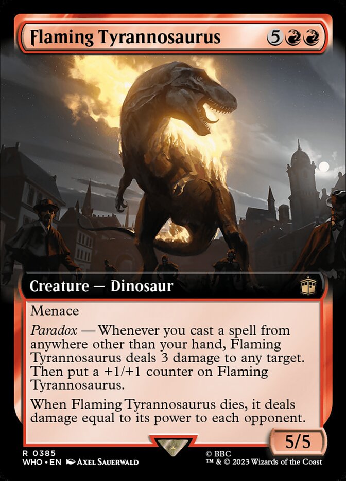 Flaming Tyrannosaurus card image