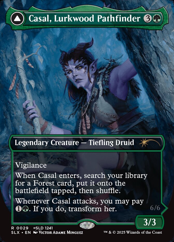 Casal, Lurkwood Pathfinder // Casal, Pathbreaker Owlbear card image