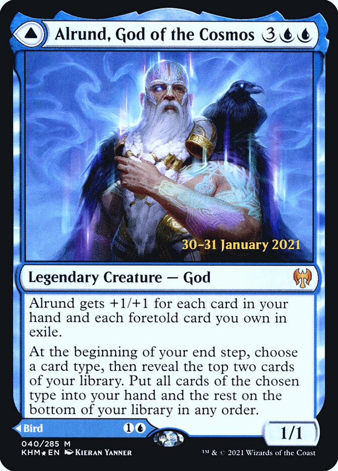 Alrund, God of the Cosmos // Hakka, Whispering Raven card image