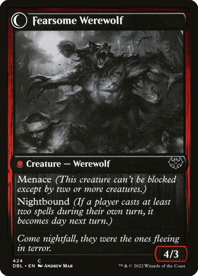 Fearful Villager // Fearsome Werewolf card image