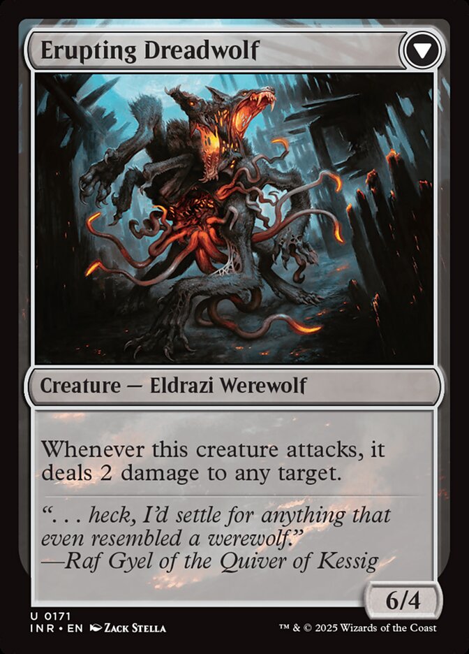 Smoldering Werewolf // Erupting Dreadwolf card image