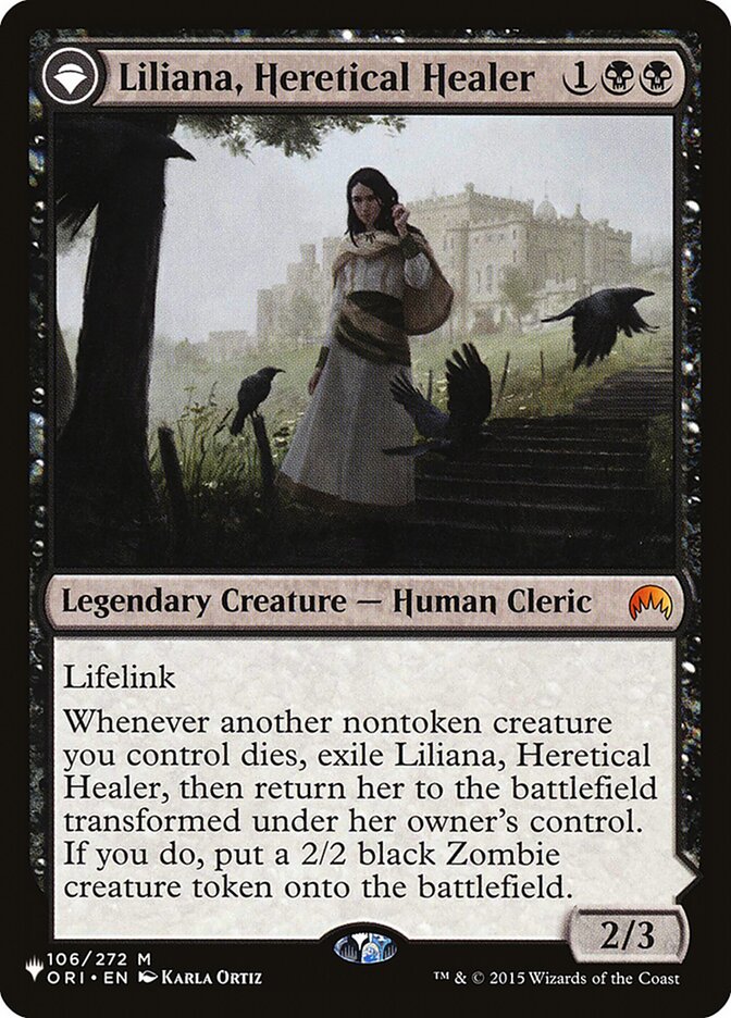 Liliana, Heretical Healer // Liliana, Defiant Necromancer card image