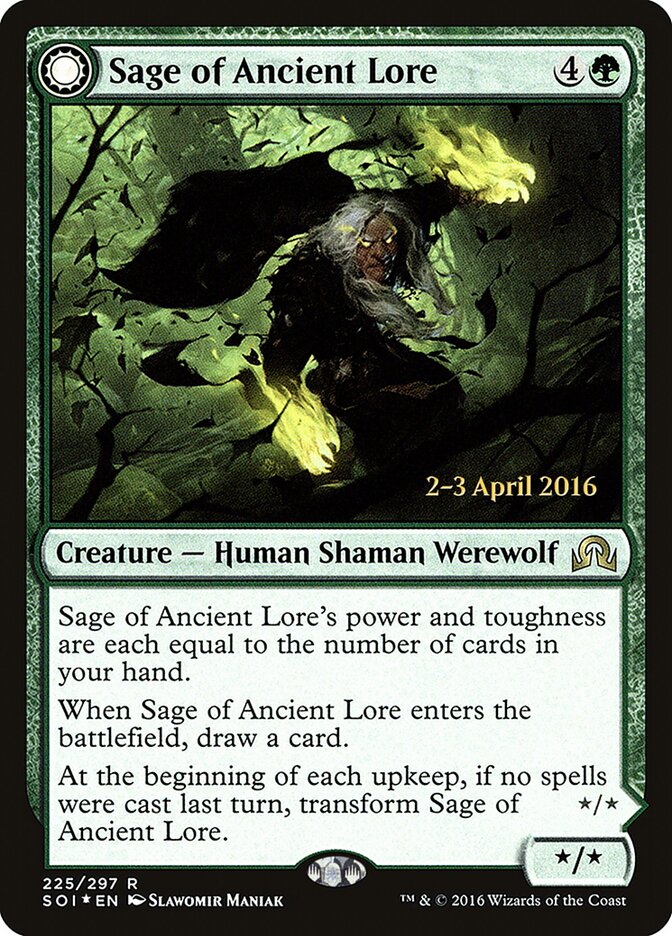 Sage of Ancient Lore // Werewolf of Ancient Hunger card image