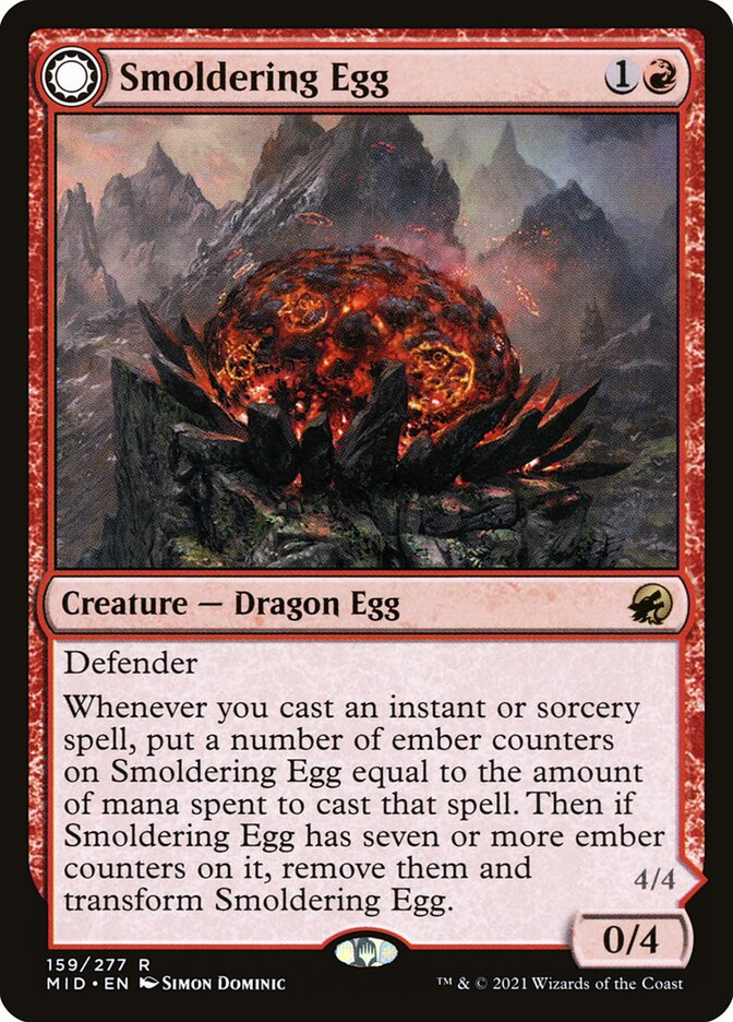 Smoldering Egg // Ashmouth Dragon card image