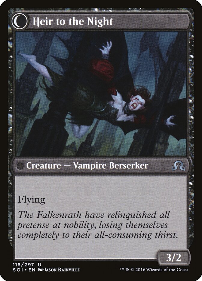 Heir of Falkenrath // Heir to the Night card image