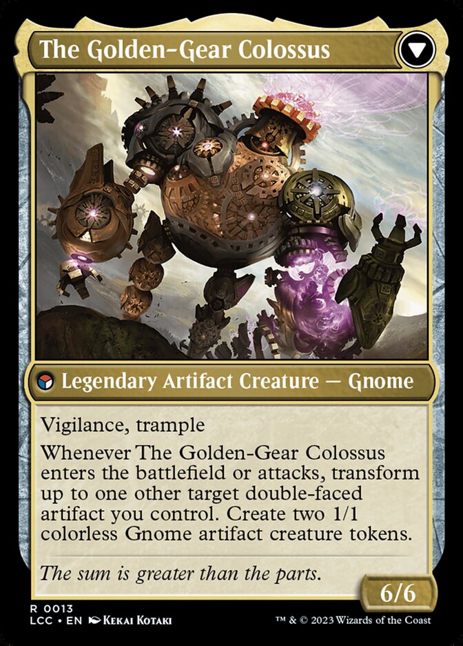 Tetzin, Gnome Champion // The Golden-Gear Colossus card image