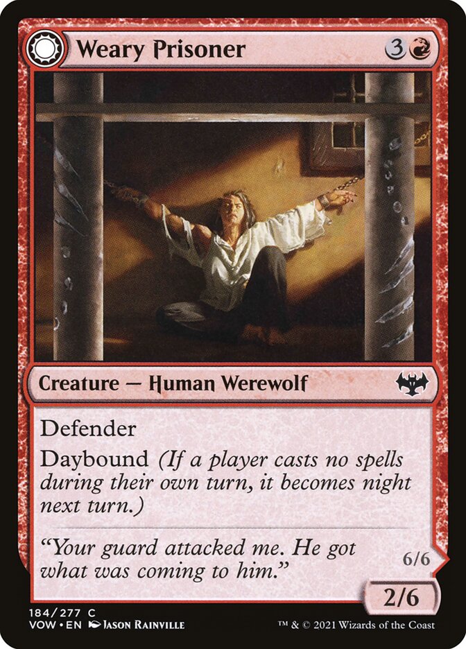Weary Prisoner // Wrathful Jailbreaker card image