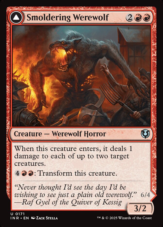 Smoldering Werewolf // Erupting Dreadwolf card image