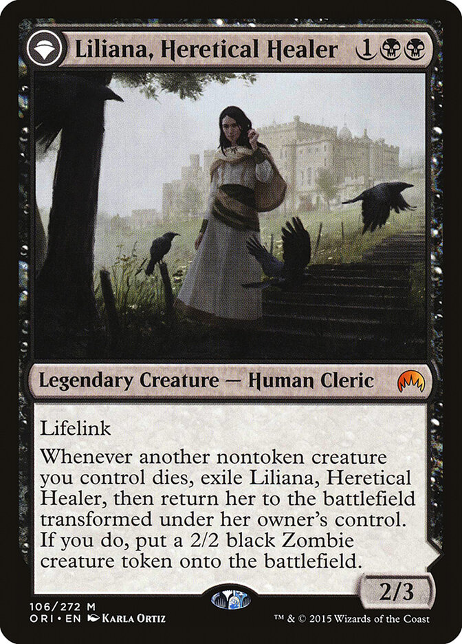 Liliana, Heretical Healer // Liliana, Defiant Necromancer card image
