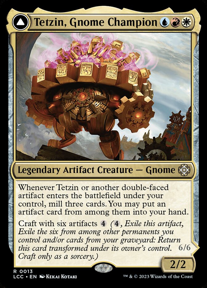 Tetzin, Gnome Champion // The Golden-Gear Colossus card image
