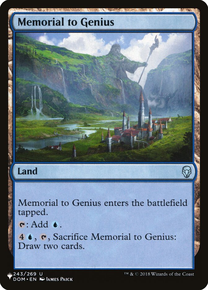 Memorial to Genius card image