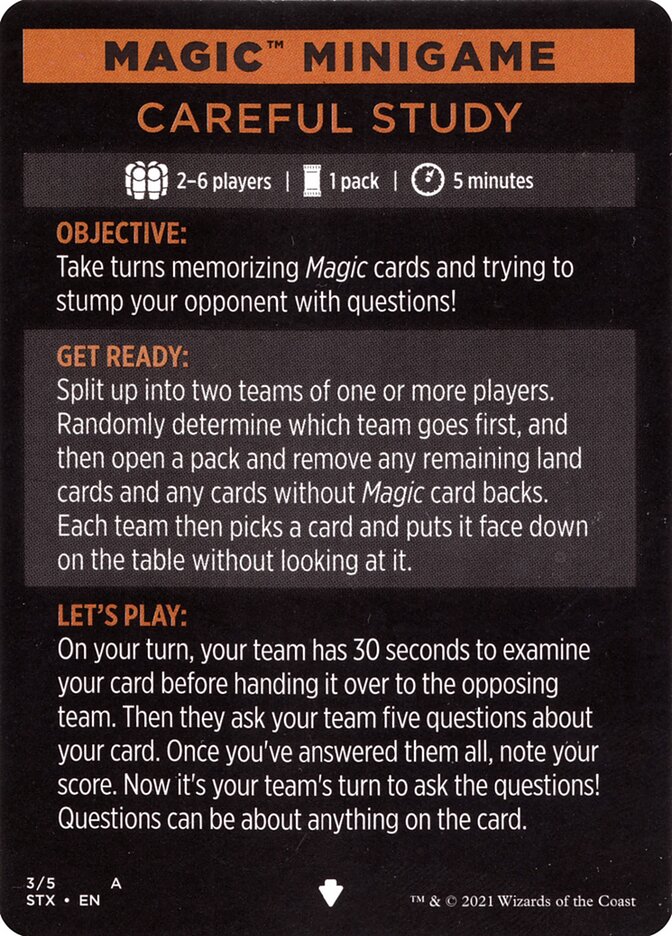 Careful Study (minigame) // Careful Study (cont'd) card image