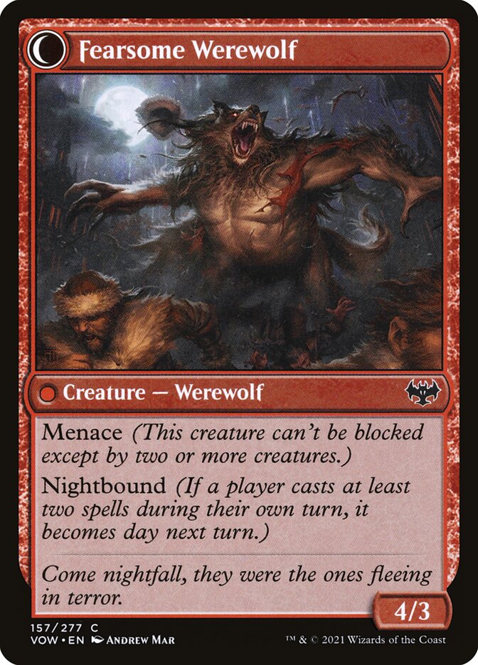 Fearful Villager // Fearsome Werewolf card image