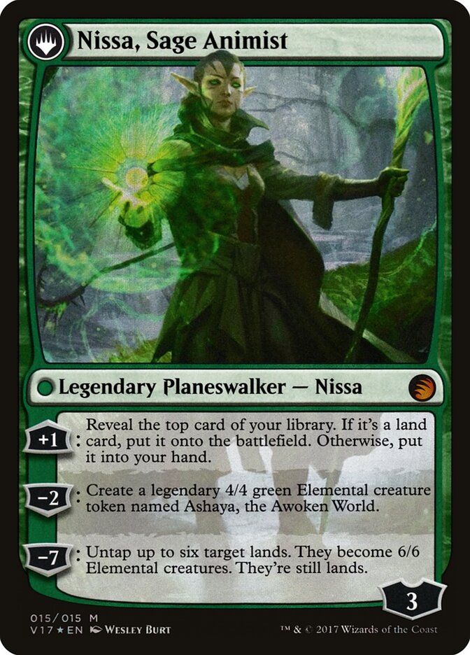 Nissa, Vastwood Seer // Nissa, Sage Animist card image