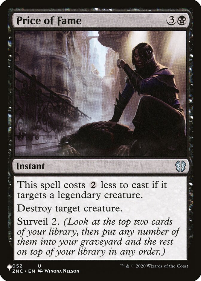 Price of Fame card image