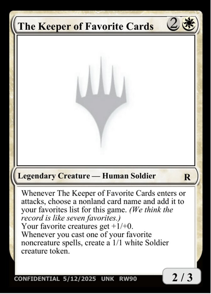 The Keeper of Favorite Cards card image