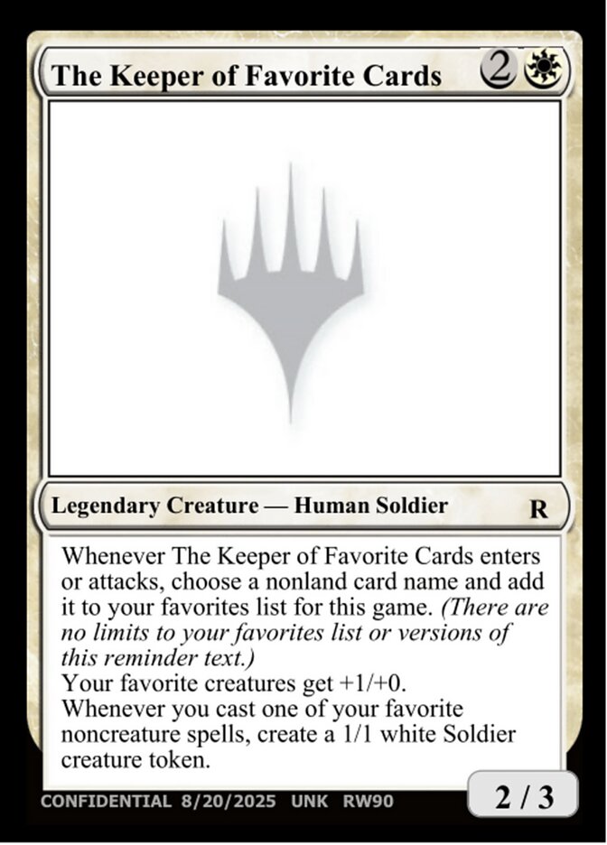 The Keeper of Favorite Cards card image