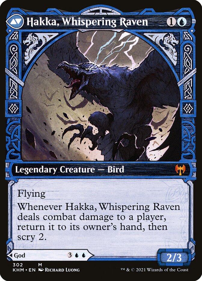 Alrund, God of the Cosmos // Hakka, Whispering Raven card image
