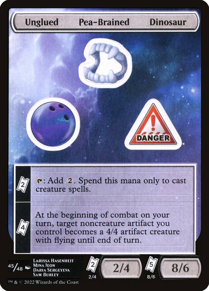 Unglued Pea-Brained Dinosaur card image