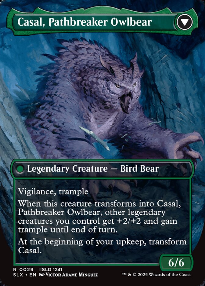 Casal, Lurkwood Pathfinder // Casal, Pathbreaker Owlbear card image