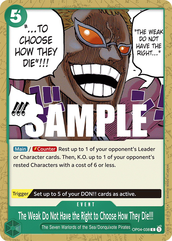 The Weak Do Not Have the Right to Choose How They Die!!! card image