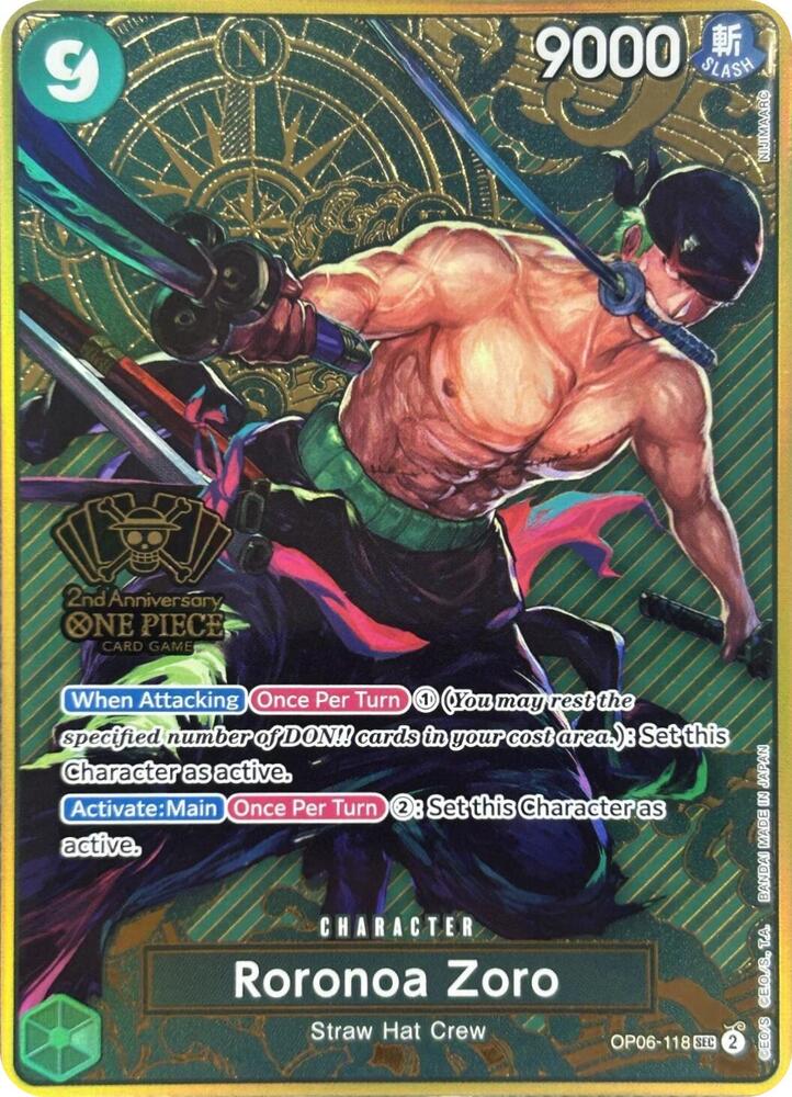 Roronoa Zoro (One Piece Japanese Version 2nd Anniversary Set) card image