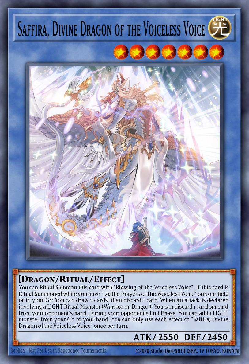 Saffira, Divine Dragon of the Voiceless Voice card image