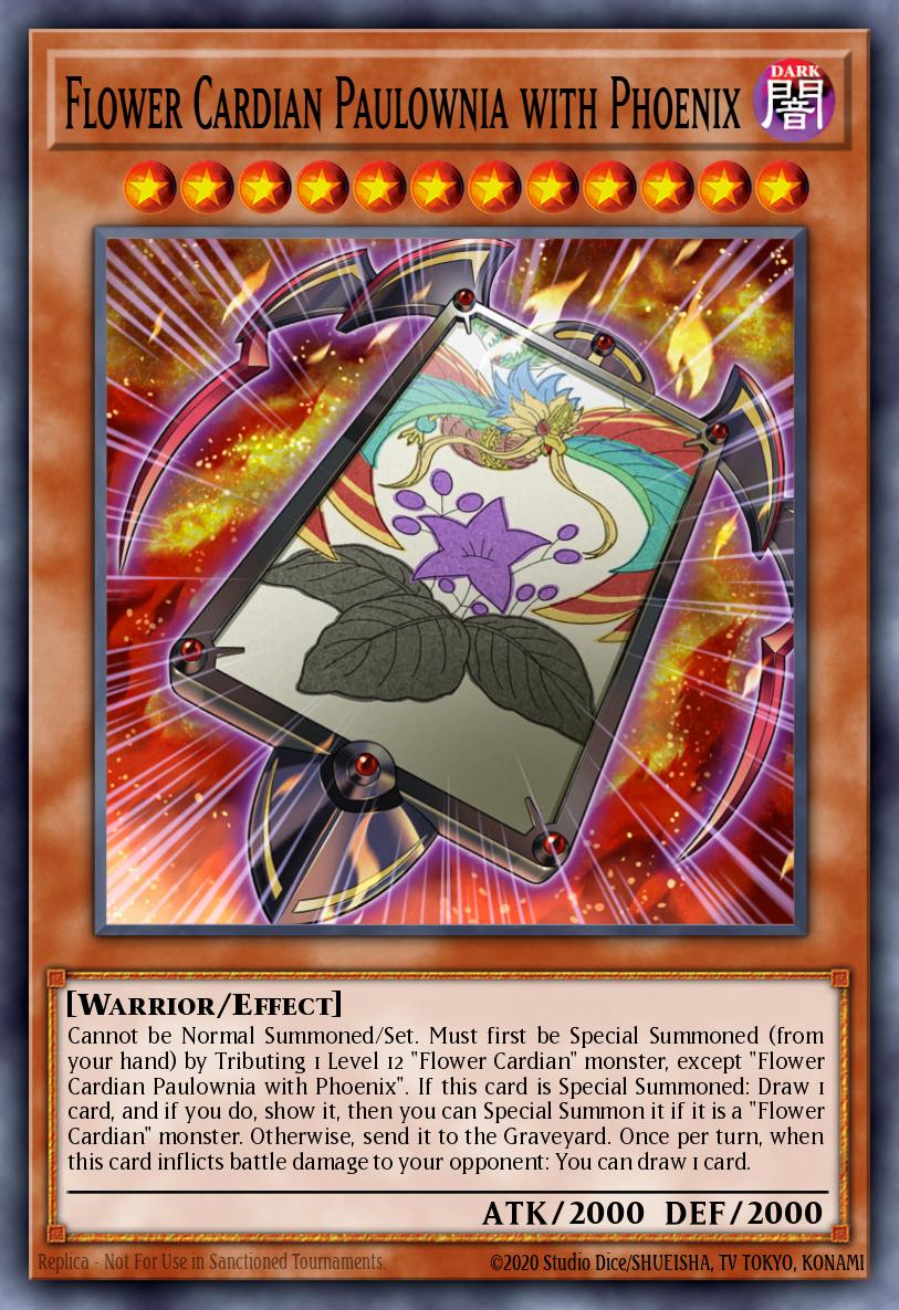 Flower Cardian Paulownia with Phoenix card image
